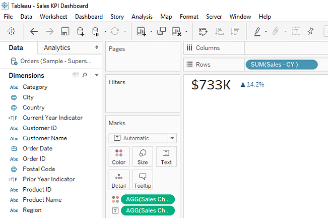 Creating A Big Numbers Kpi Dashboard In Tableau Senturus