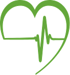 hospital icon - heartbeat inside of a heart