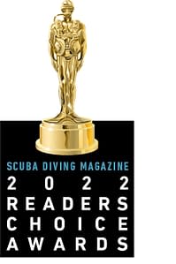 2022 Readers choice award from scuba diving magazine readers for best overall dive operator in the pacific and Indian oceans