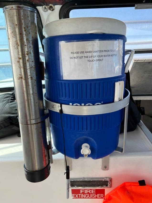 water dispenser inside boat