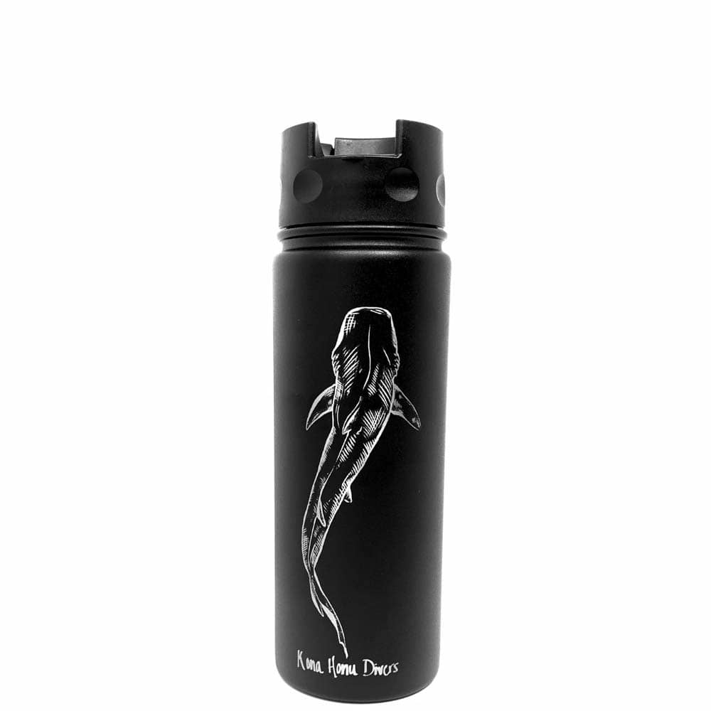 fifty fifty flask with sea creature engraving