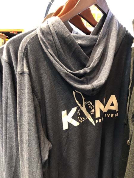 Kona Freedivers sweaters on a rack