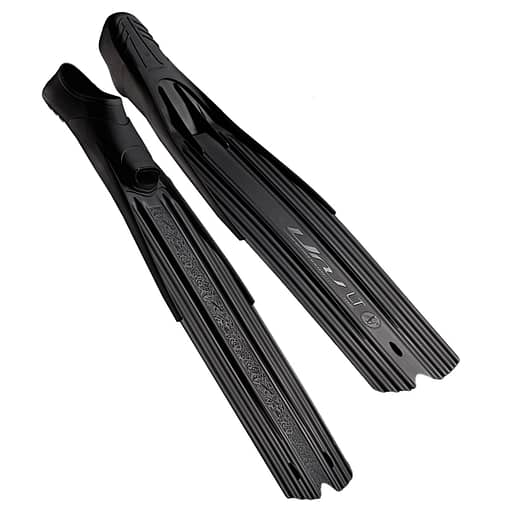 long blade black plastic freediving fins