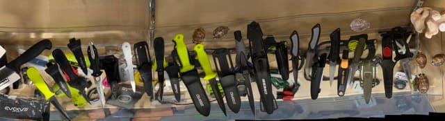 a selection of dive knives