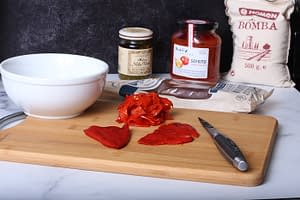 Step 1 - Cut the Piquillo peppers