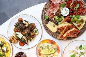 Variety of tapas displayed at an event at Boqueria’s private dining space near Midtown in the Garment District.