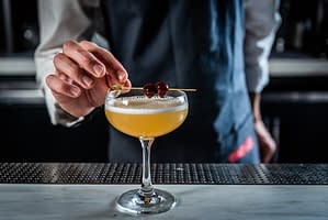 A carefully crafted cocktail made by one of Boqueria Fulton Market’s expert bartenders.