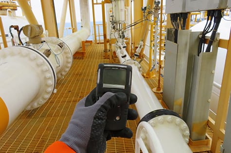 Safety Topic-Specific Courses-Gas Detection & Air Montioring Employee testing air for gas