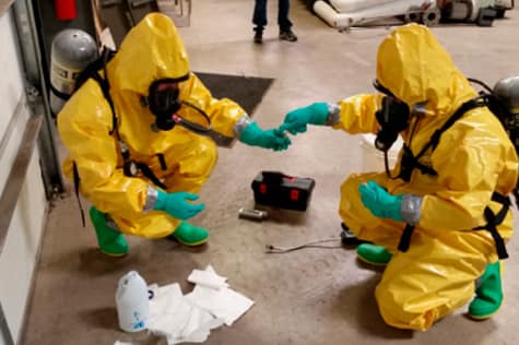 Safety Topic-Specific Courses_ Testing Unknown Chemicals Hazmat crew testing unknown chemicals during training course