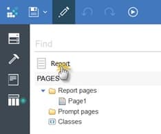 Click the Report object.