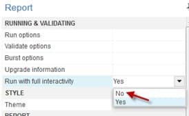 Set Run with full interactivity to No