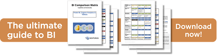 BI tools comparison of Microsoft Power BI, Tableau and IBM Cognos Analytics