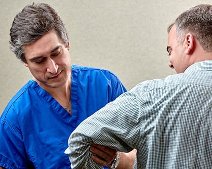 Our orthopedists help to treat elbow injuries.
