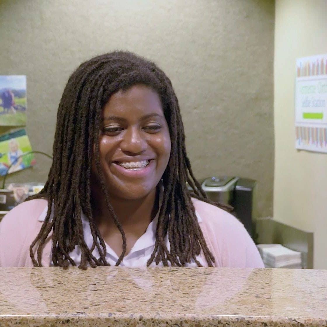 Adult patient smiling