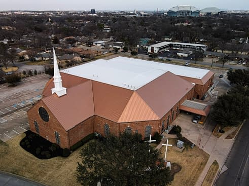 Standing Seam Metal Roof on Mount Olive Baptist Church