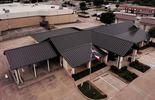 Standing Seam Metal Roof on Commercial Bank Property